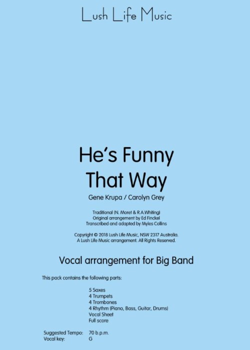 He's Funny That Way (Vocal Solo with Jazz Ensemble - Score and Parts)